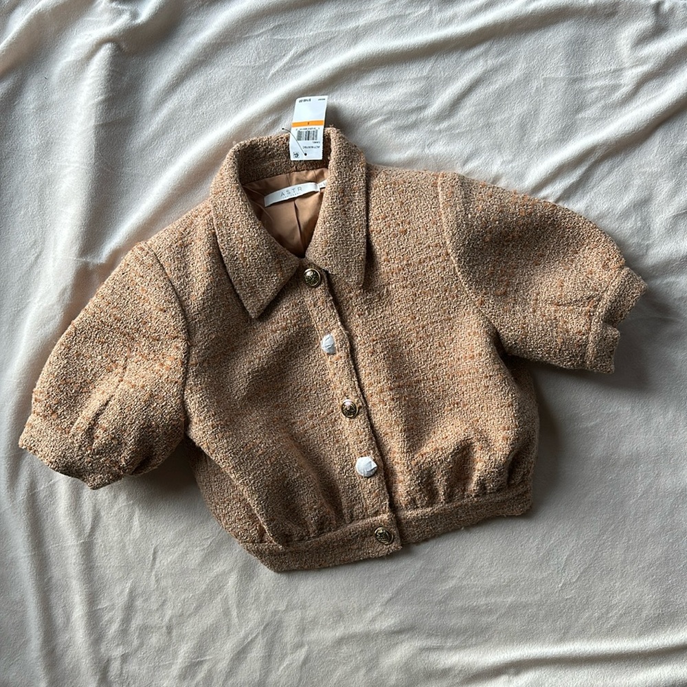 ASTR wool blend short sleeve jacket